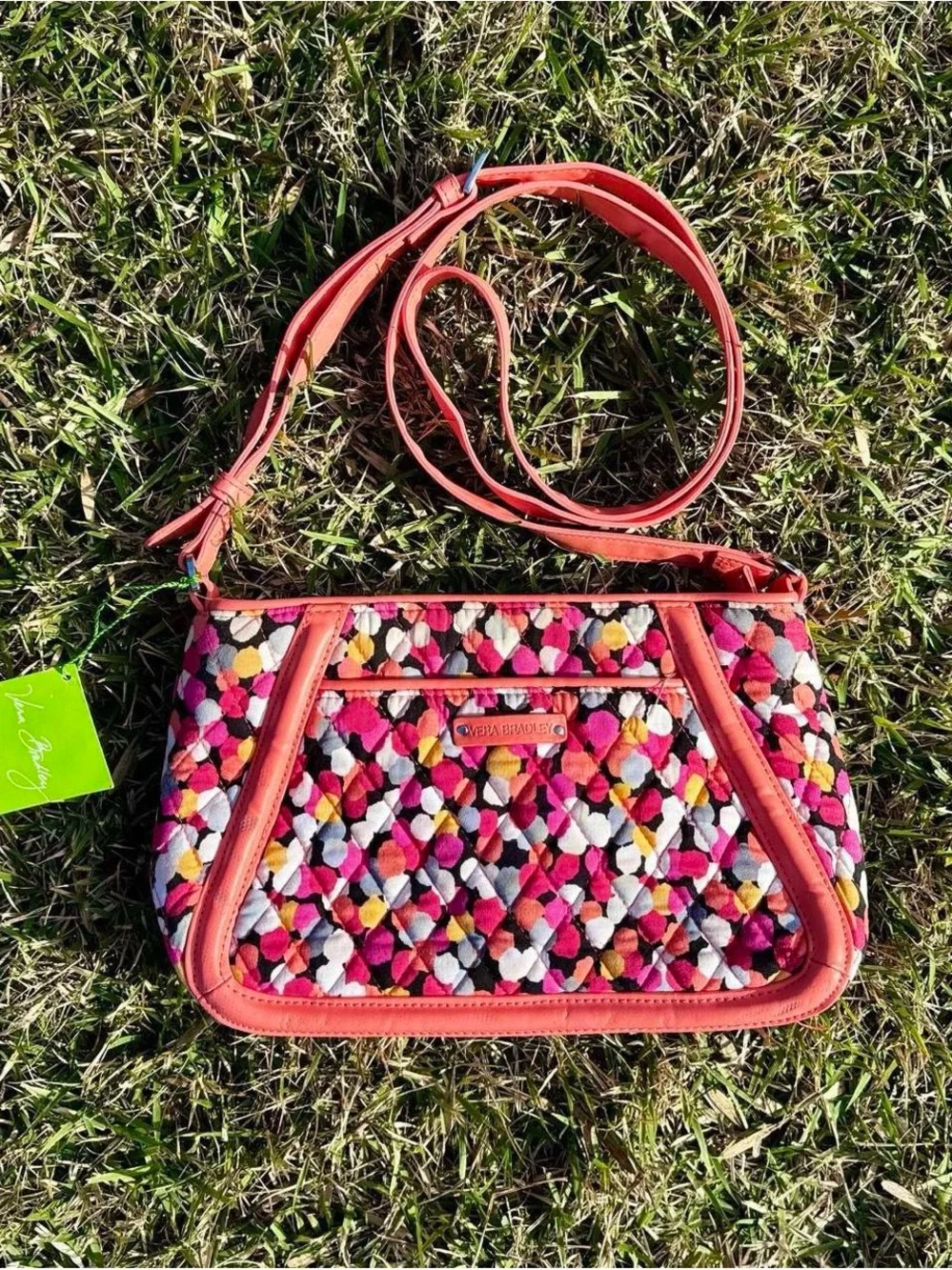 Vera Bradley Coral Pink Multi Quilted Shoulder Bag - Picture 5 of 8